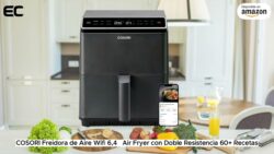 COSORI Freidora de Aire Wifi 6,4 L, Air Fryer con Doble Resistencia, 60+ Recetas por Chef Españoles